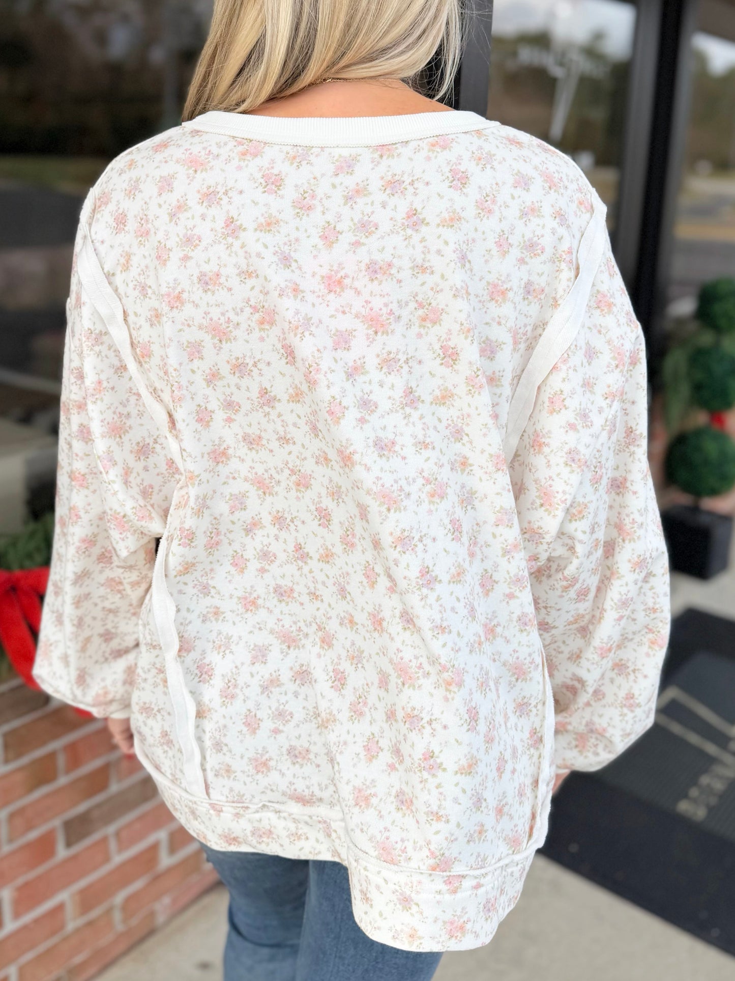 Oversized Floral Long Sleeve Top