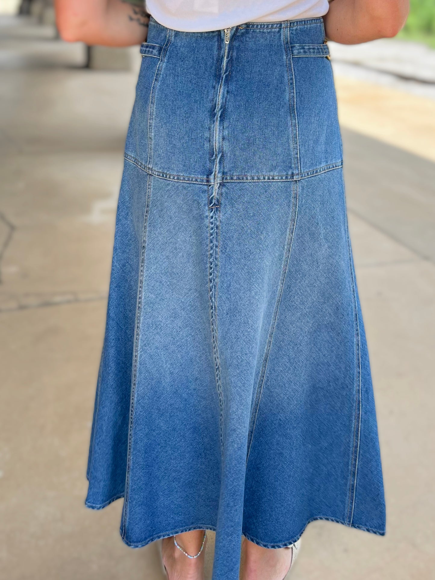 Denim Horse Bit Skirt