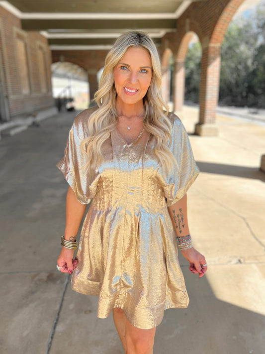 Metallic Mini Dress