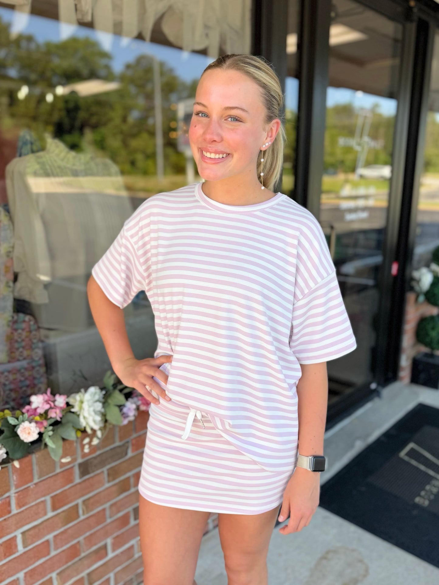 Stacey Stripe Skort Set