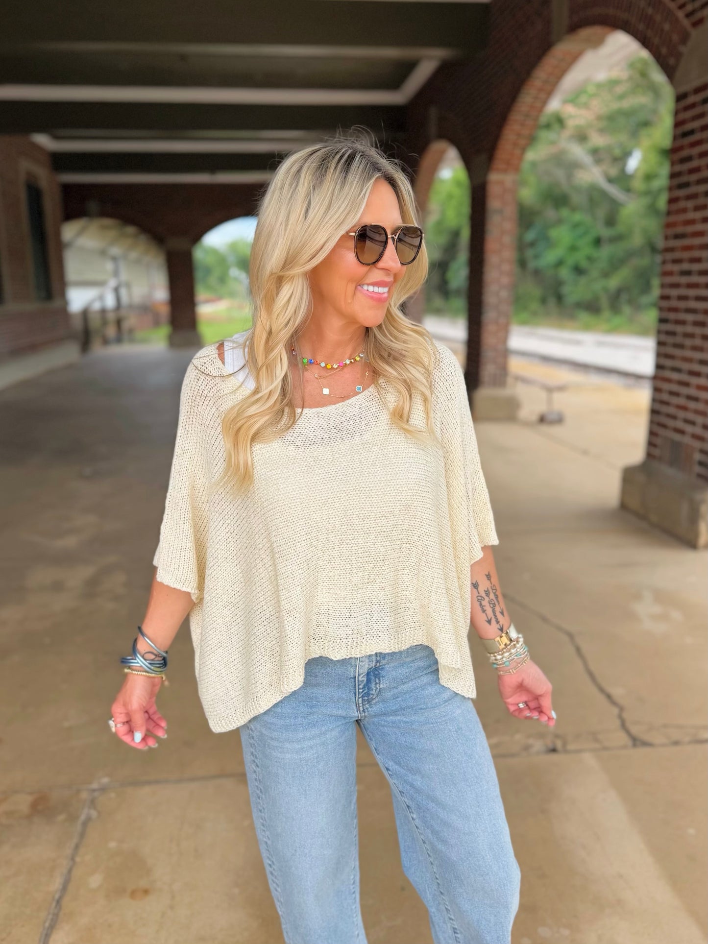 Lurex Poncho Top