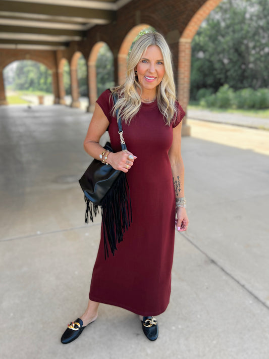 Classy Solid Midi Dress