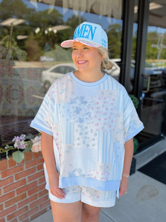 Stripe/Floral Patchwork Set