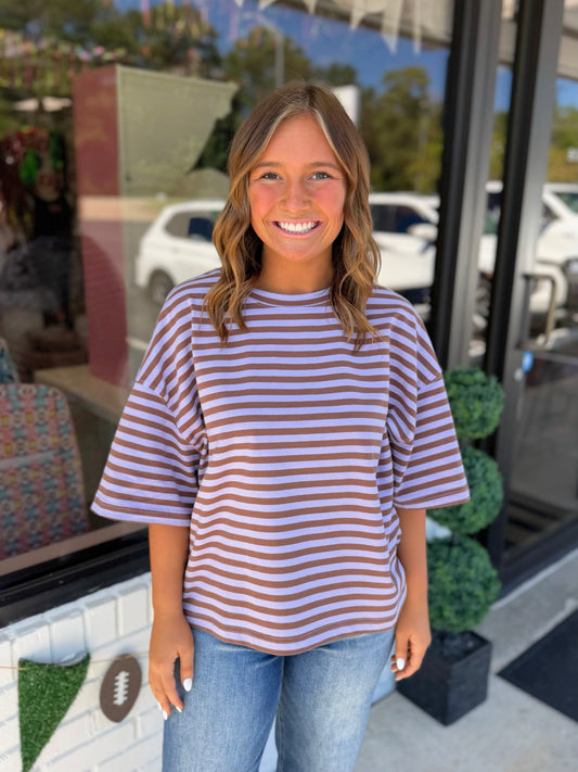 Oversized Stripe Boyfriend Tee