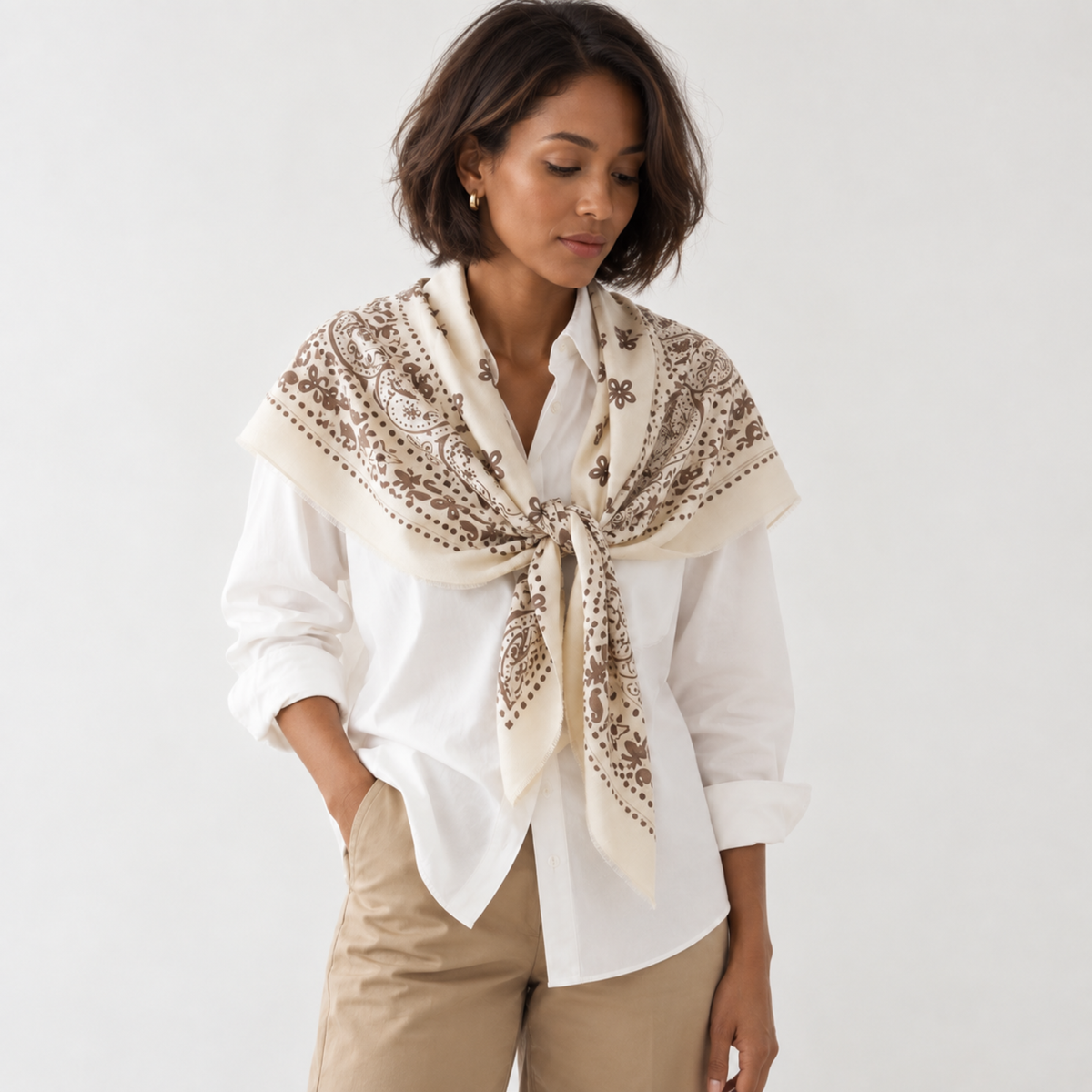 Brushed Bandana Oversized Square Scarf