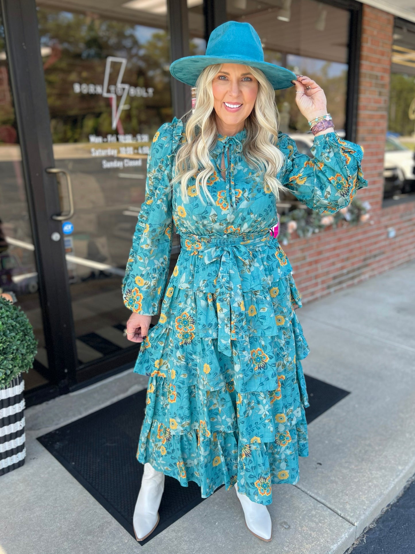 Floral Tiered Midi Dress