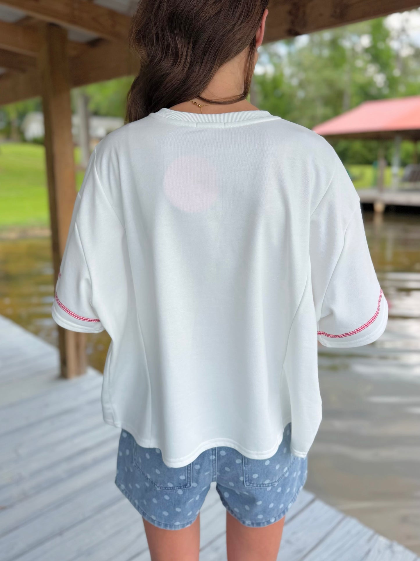 Bow Detail Flag Tee