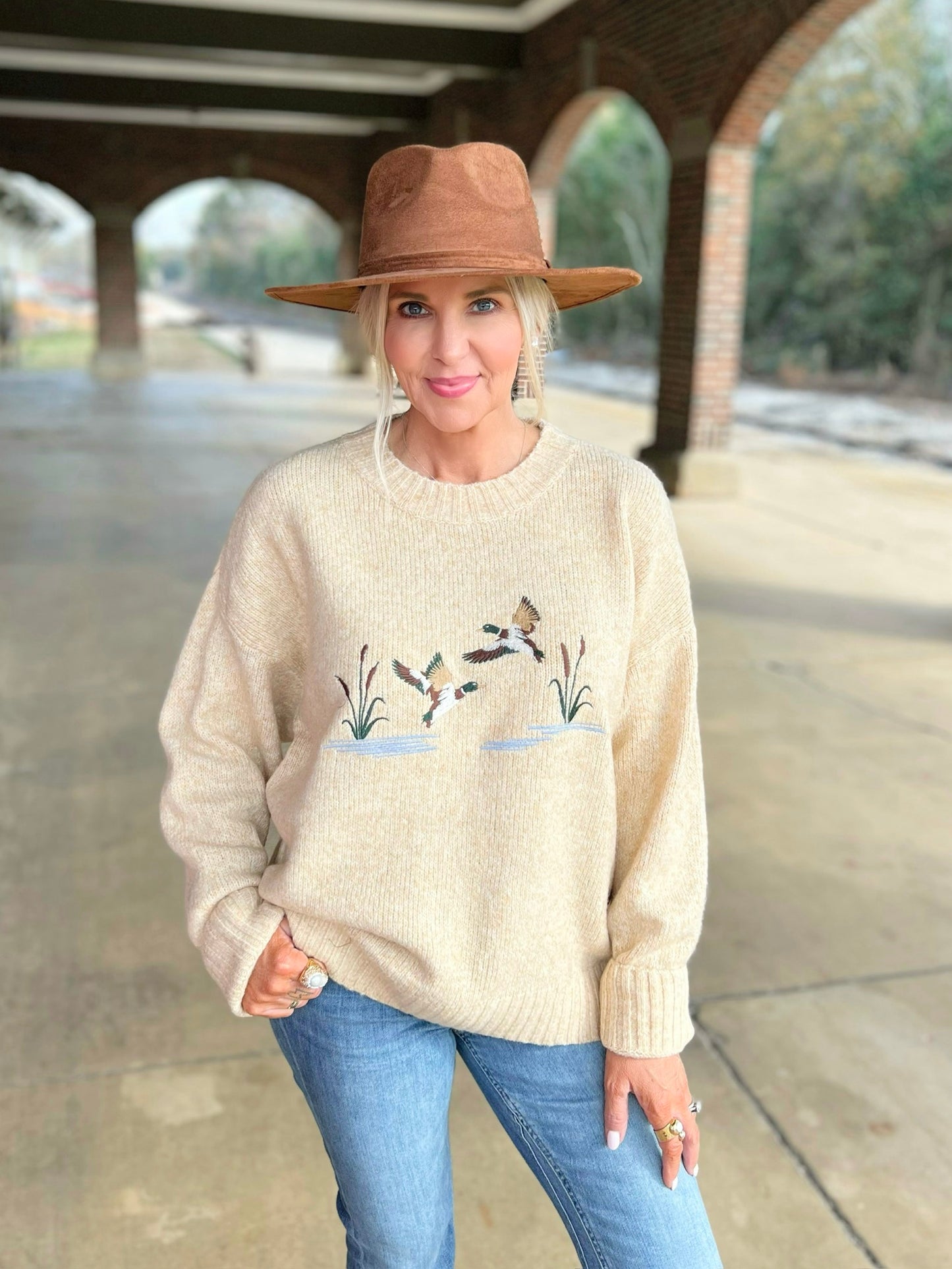 Embroidered Duck Sweater