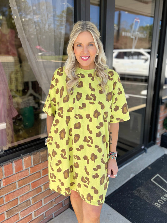 Animal Print T Shirt Dress