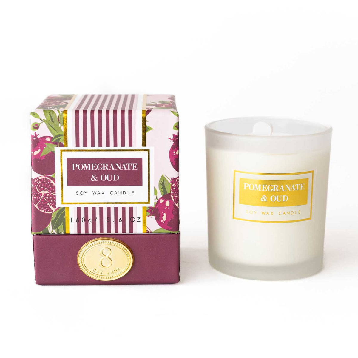 Pomegranate & Oud Boxed 5.6oz Candle