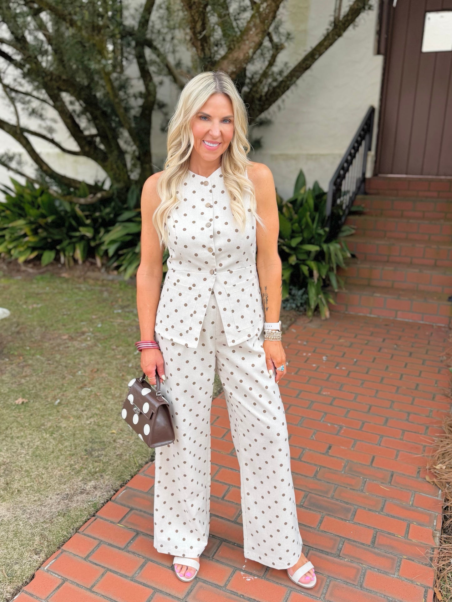 Polka Dot Sleeveless Set
