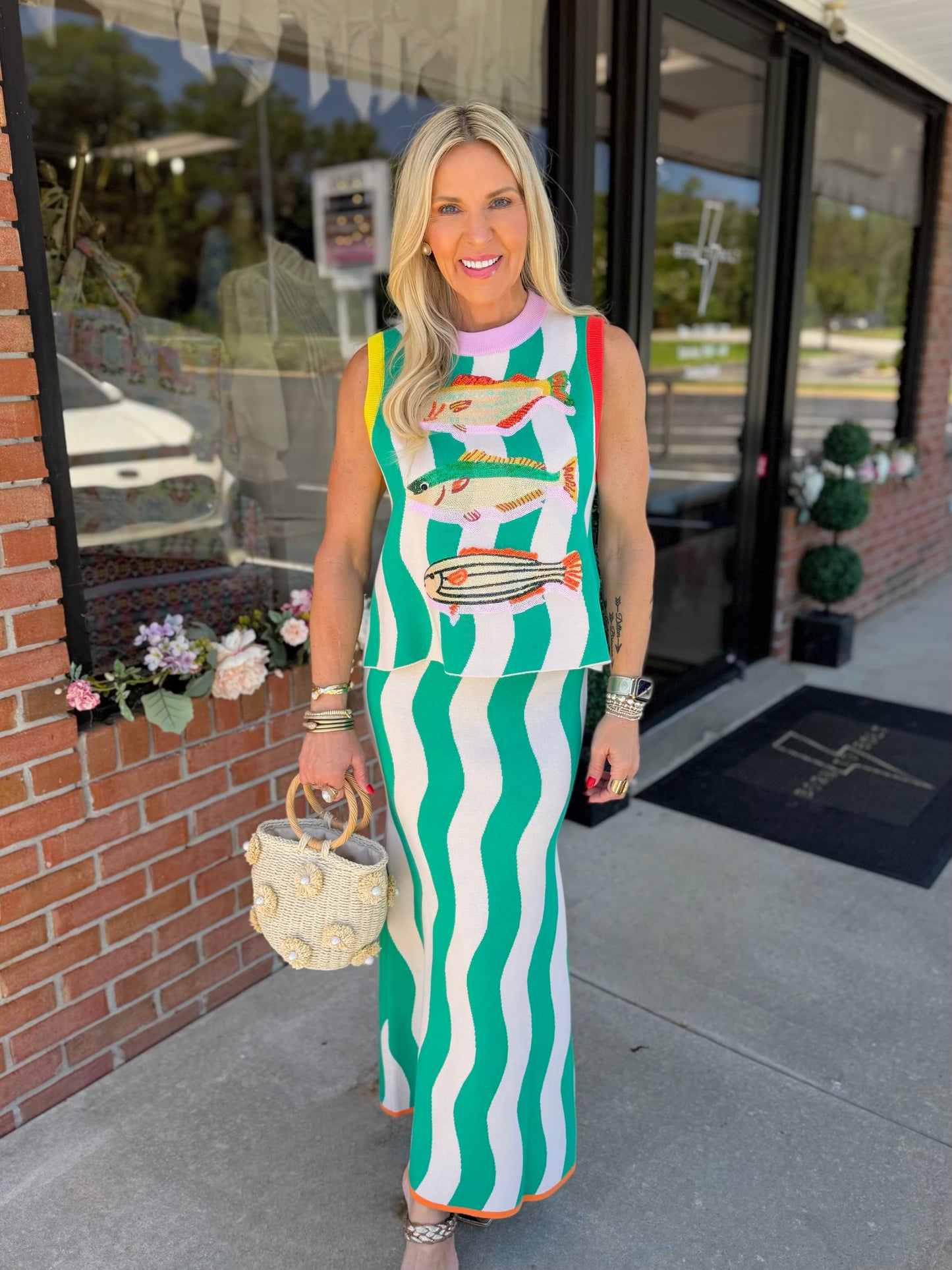 QOS Teal Midi Skirt