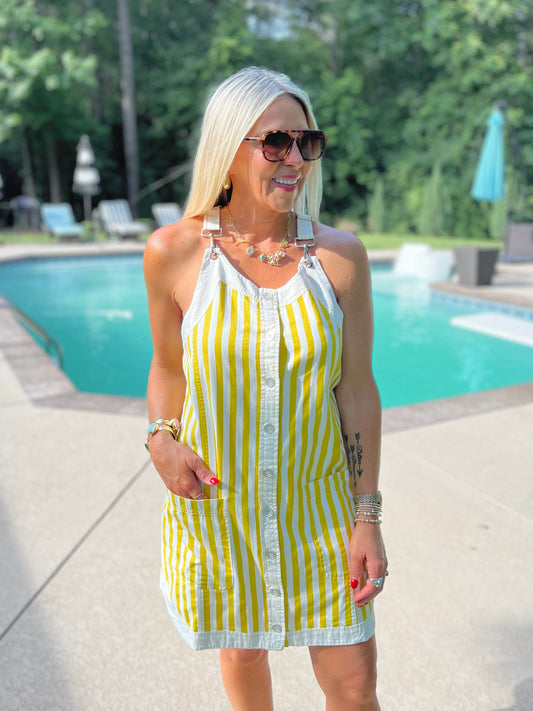 Sunshine Stripe Overall Dress
