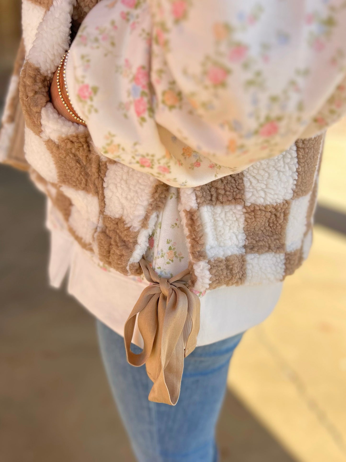 Checkered Fleece Vest