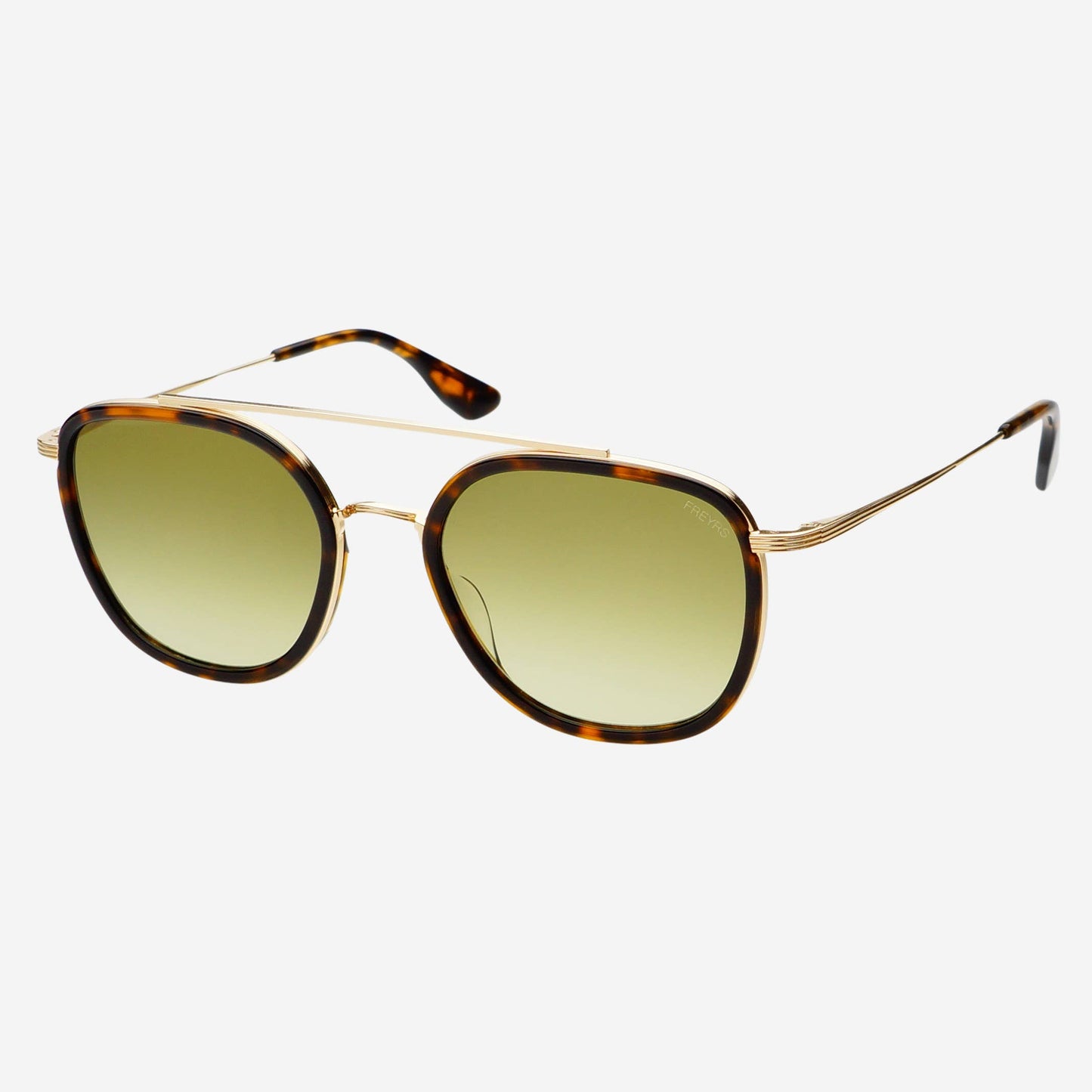 Weston Acetate Round Sunglasses: Tortoise/Fade Green