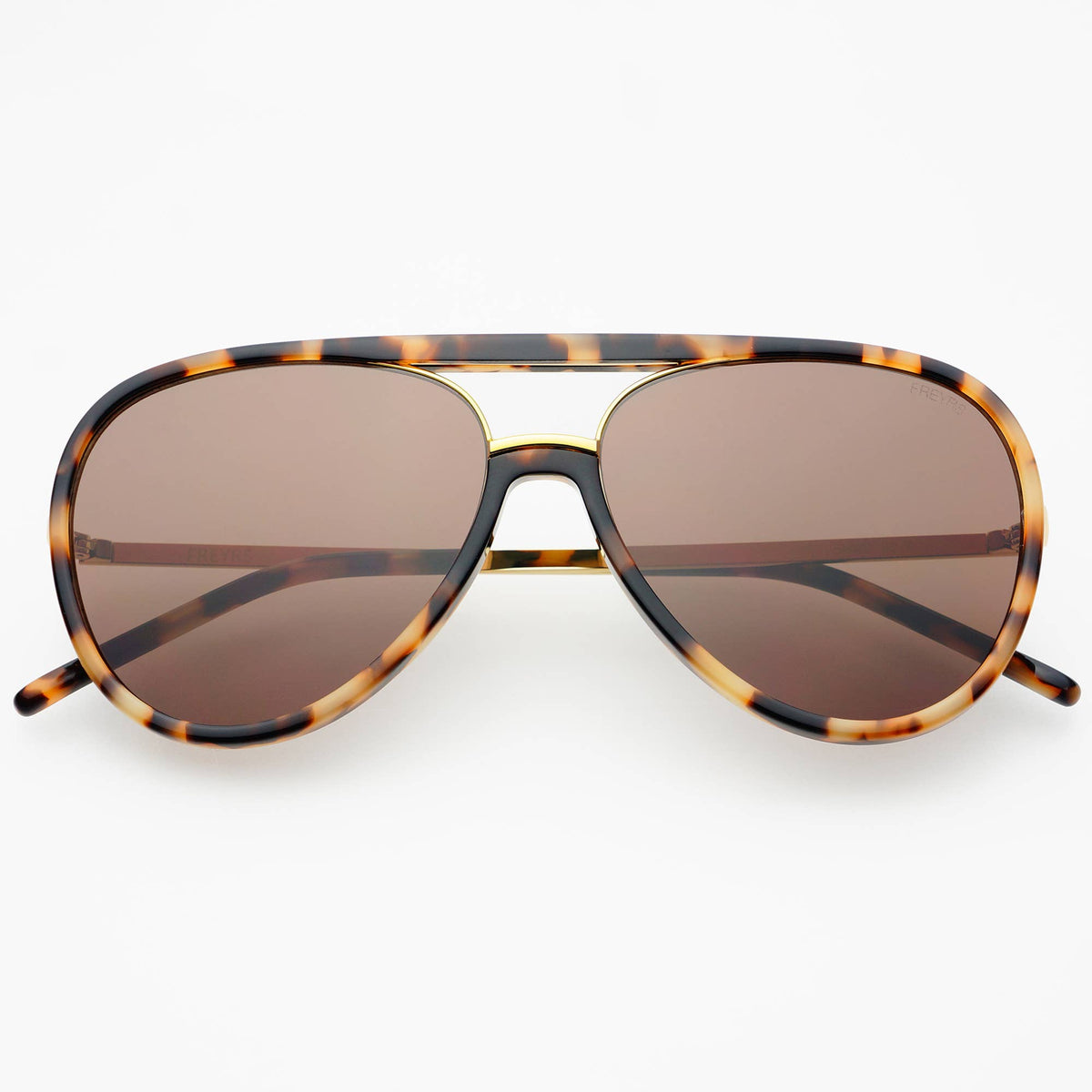 Shay Aviator Sunglasses: Milky Tortoise/Brown