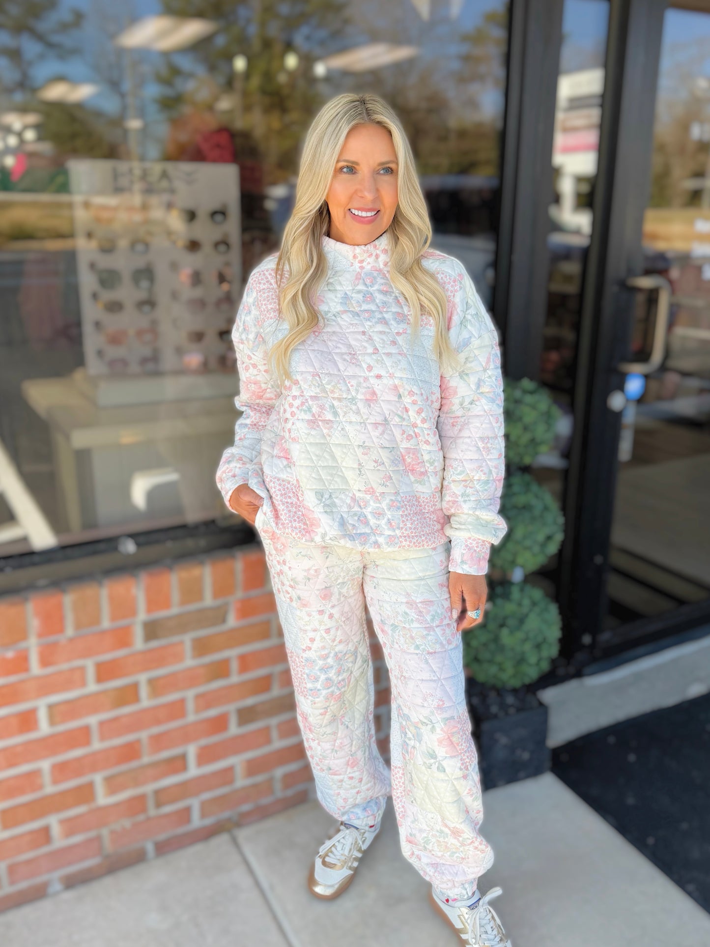 Patchwork Mock Neck Sweatshirt