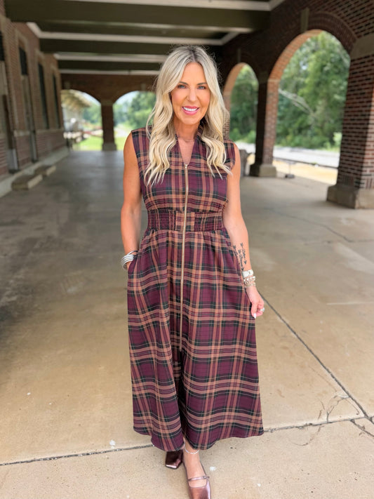 Jodi Plaid Midi Dress