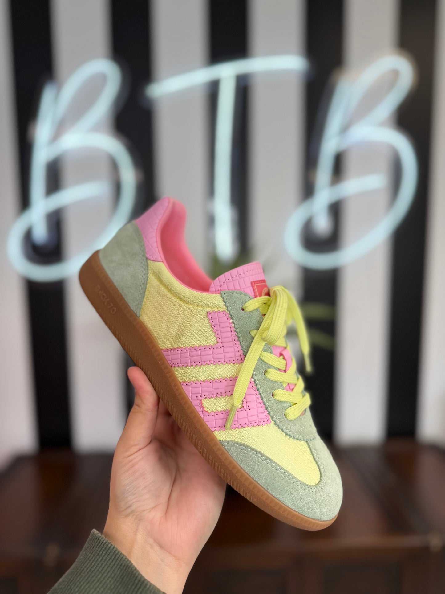 Back 70 Ghost C26 Sneaker in Yellow/Green/Pink