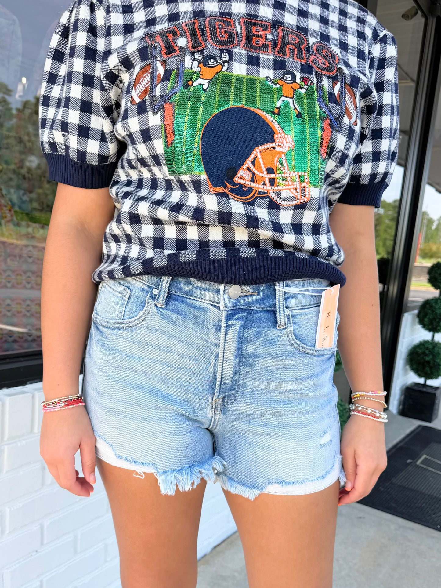 Risen: HR Distressed Washed Step Side Hem Shorts
