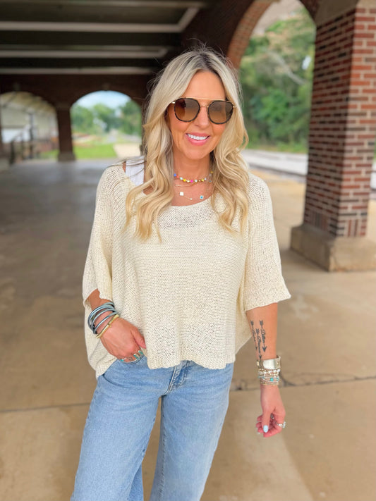 Lurex Poncho Top