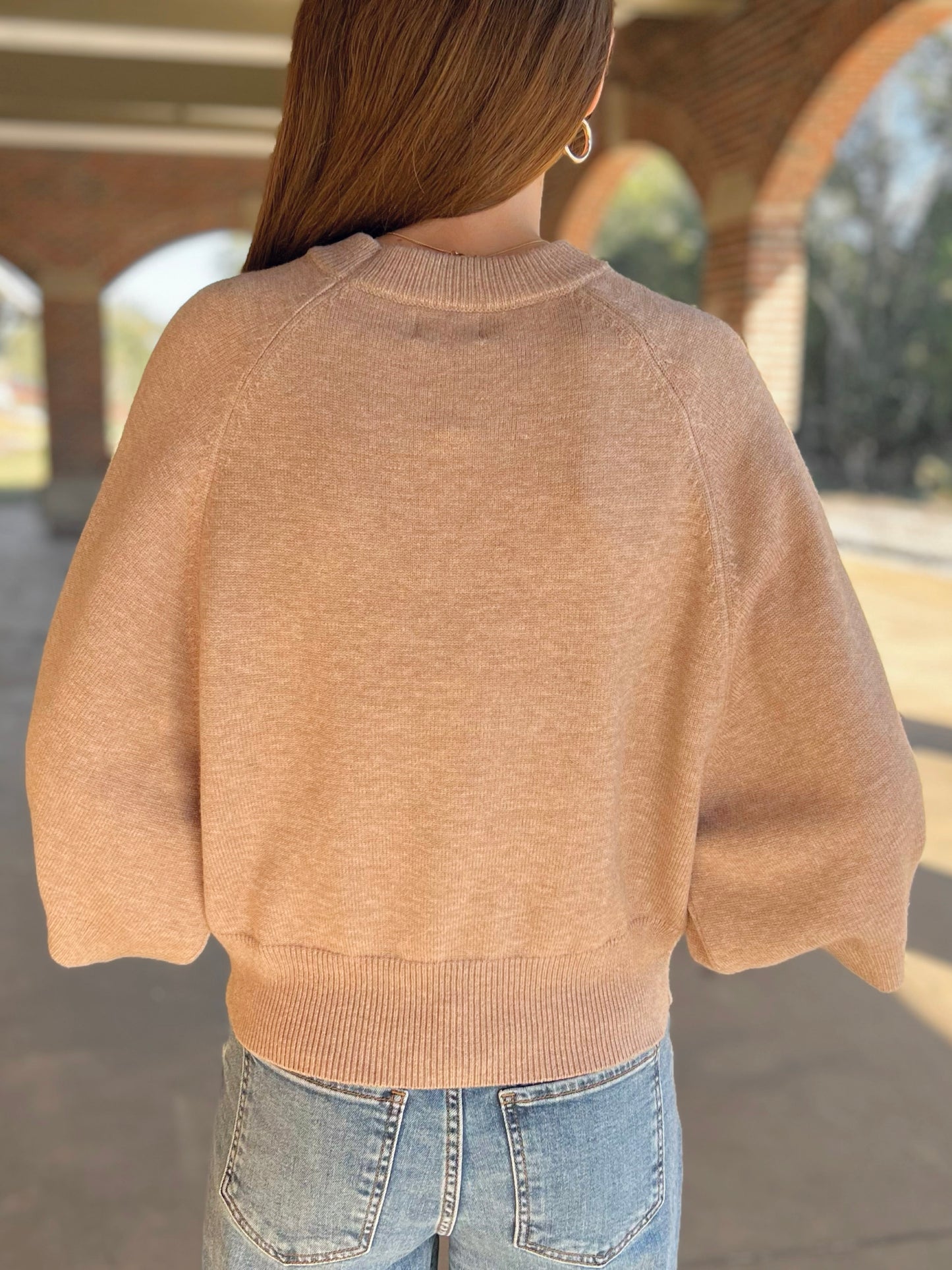 Raglan Sleeve Crew Neck Sweater