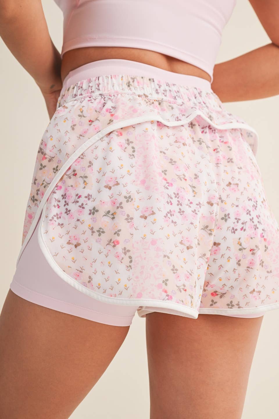 Patchwork Print Double Layer Shorts