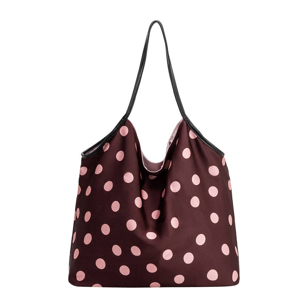 Cathy Burgundy Polka Dot Tote Bag