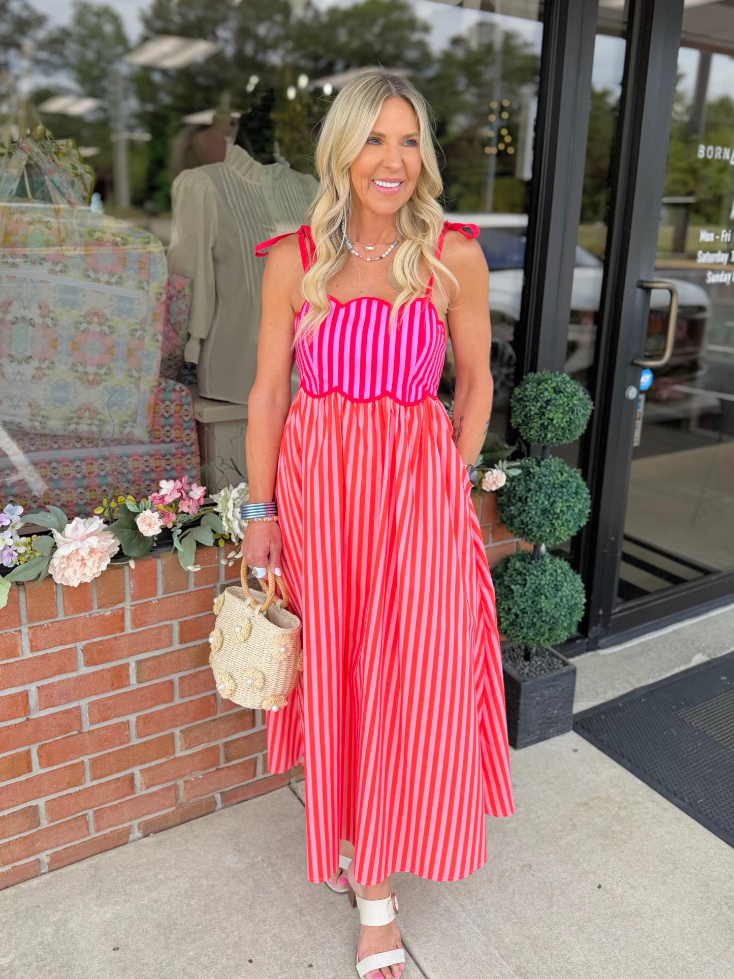 Sunset Stripe Midi Dress