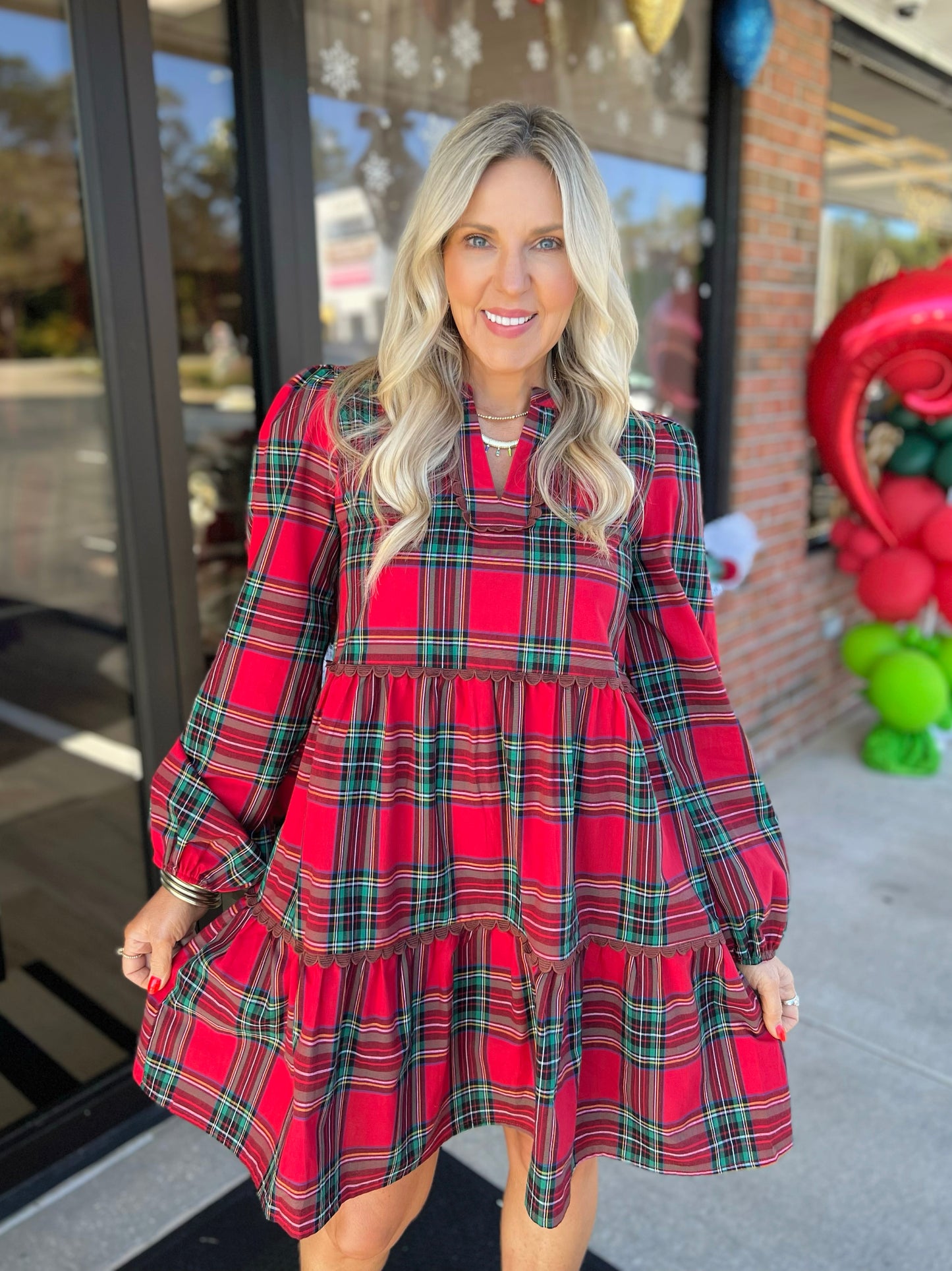 Plaid Babydoll Mini Dress