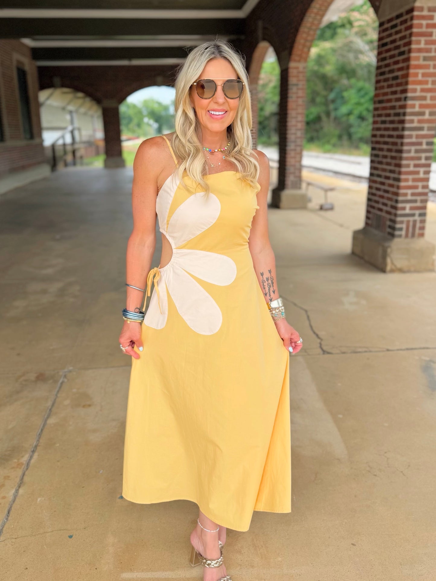Flower Detail Midi Dress