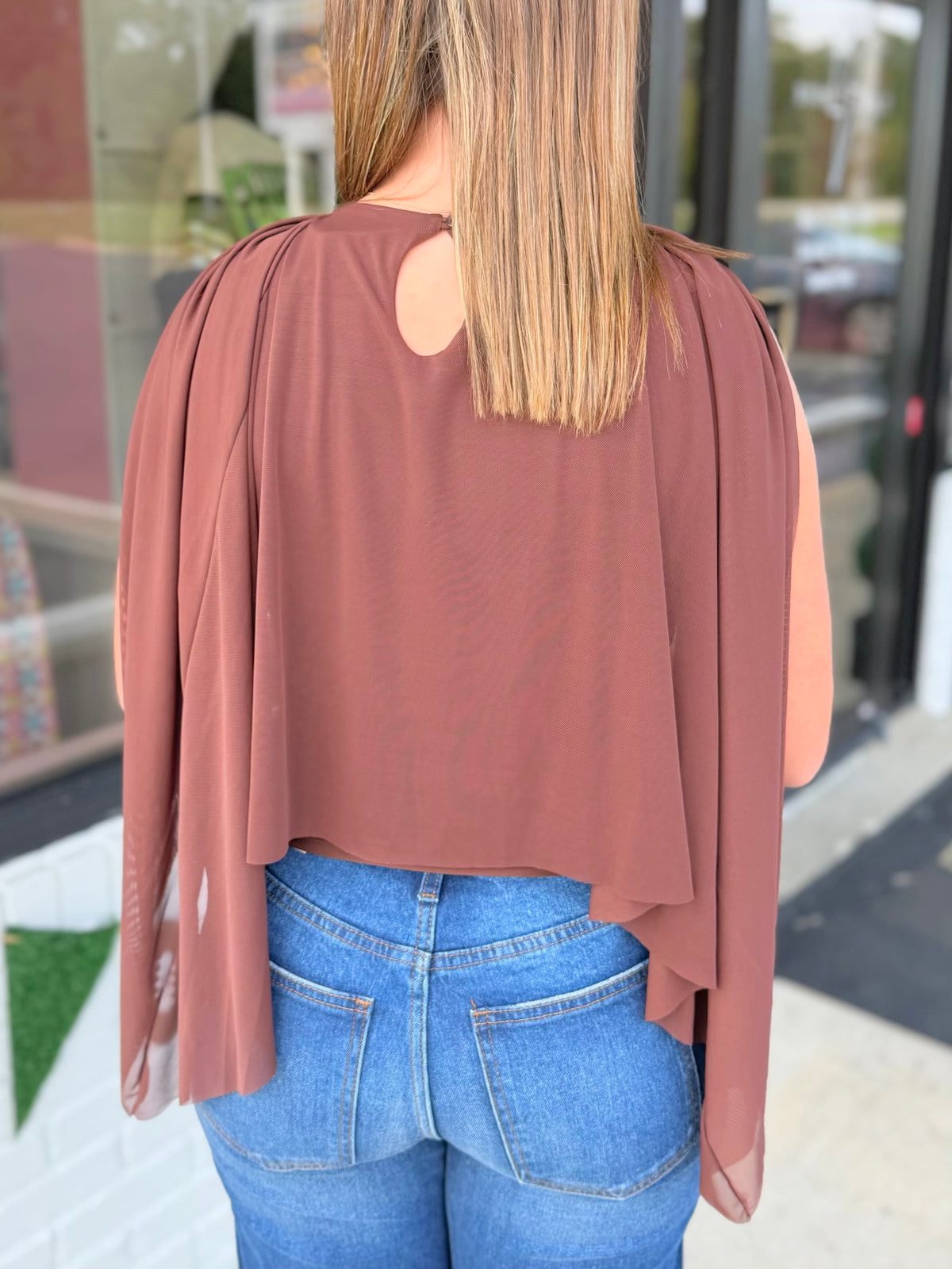 Lennox Sheer Cape Top