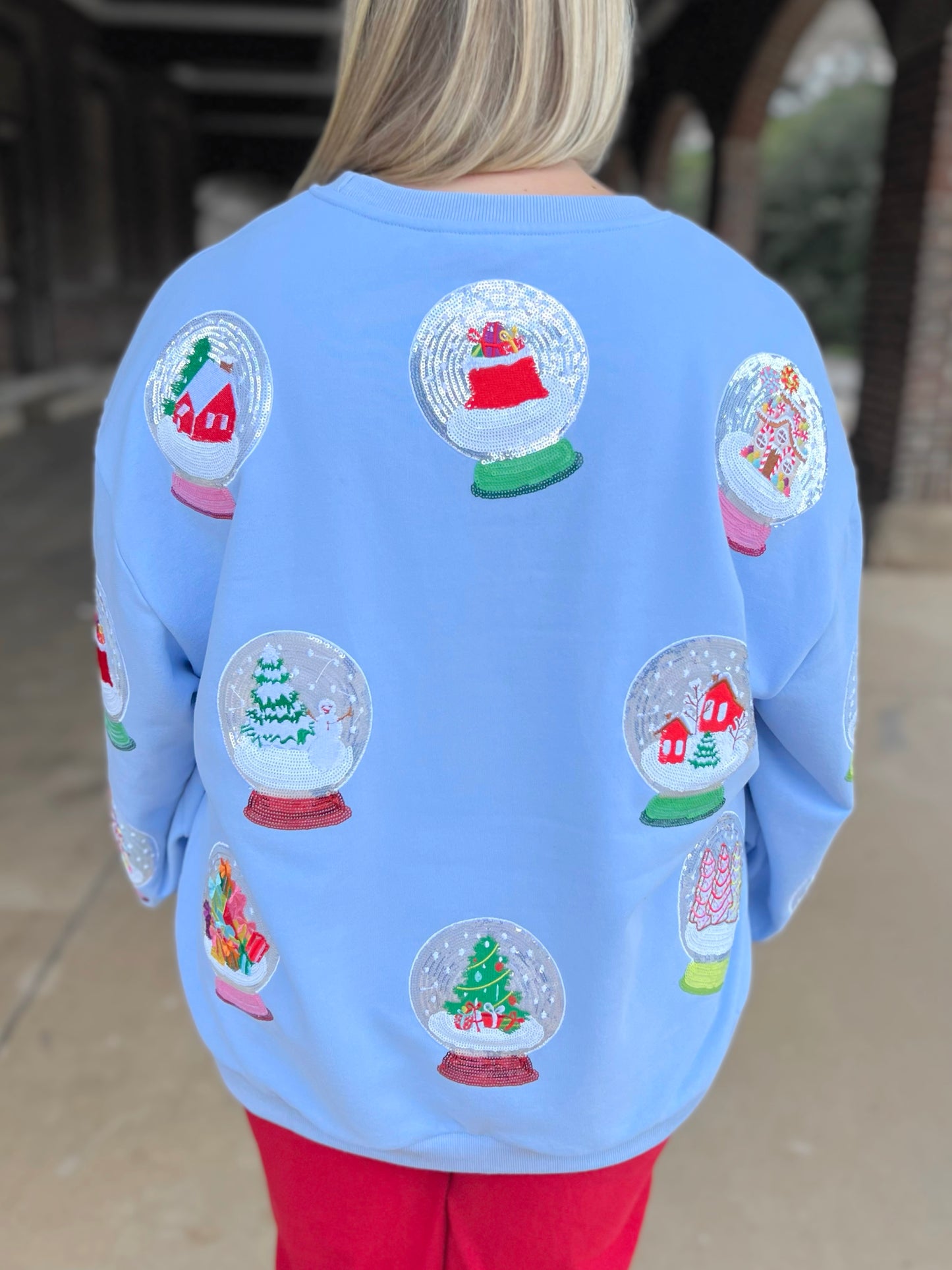 QOS Christmas Snow Globe Sweatshirt