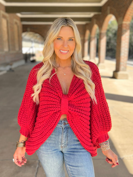 Chunky Knit Bow Sweater
