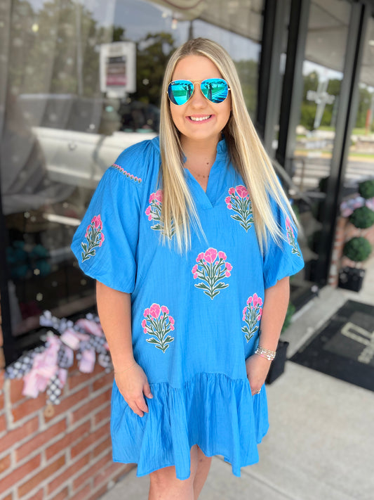 Embroidered Floral Dress