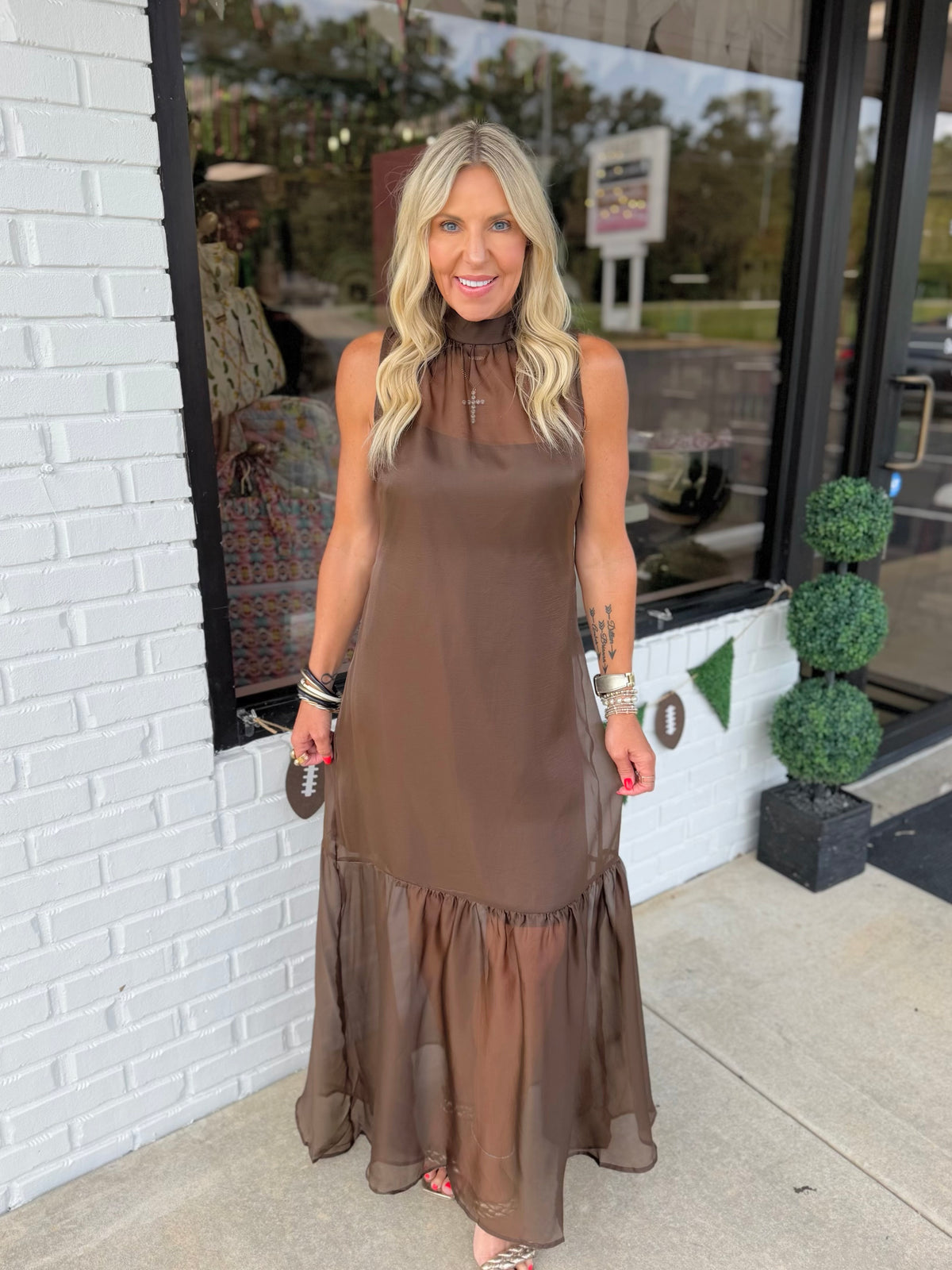 Organza Mockneck Maxi