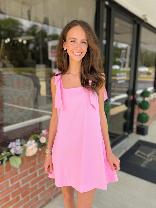 Statement Bow Shoulder Mini Dress