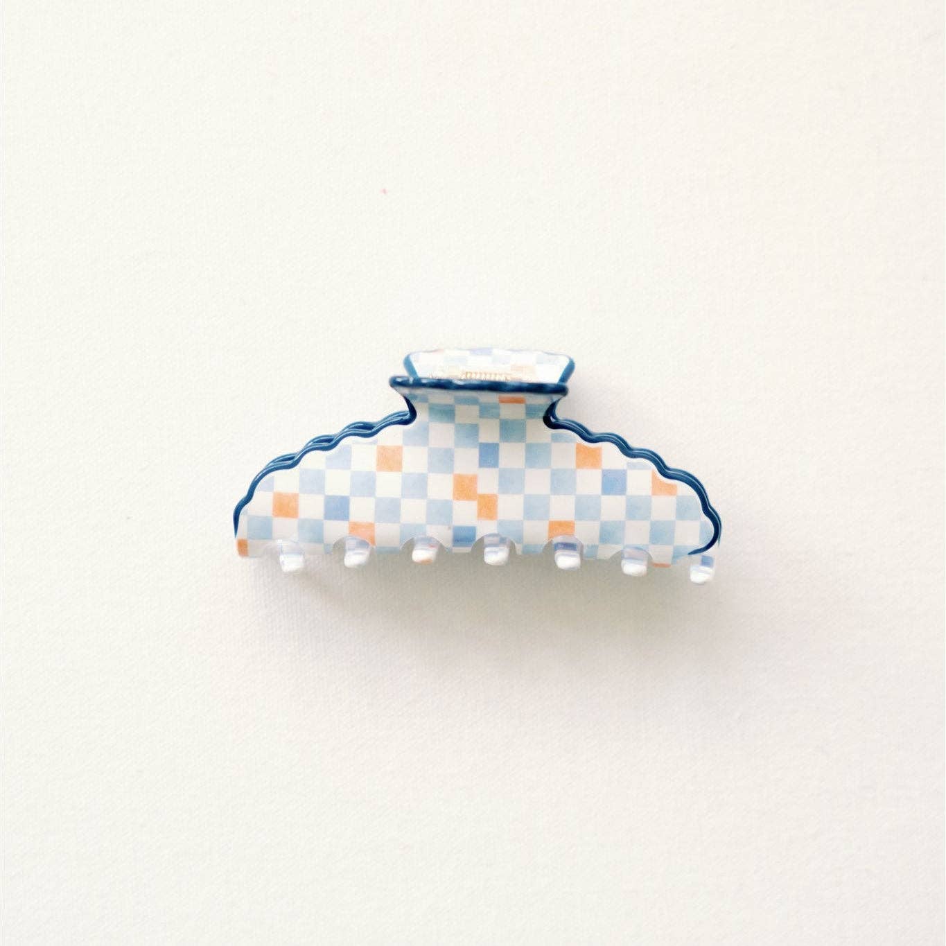 Orange and Blue Scalloped Claw Clip