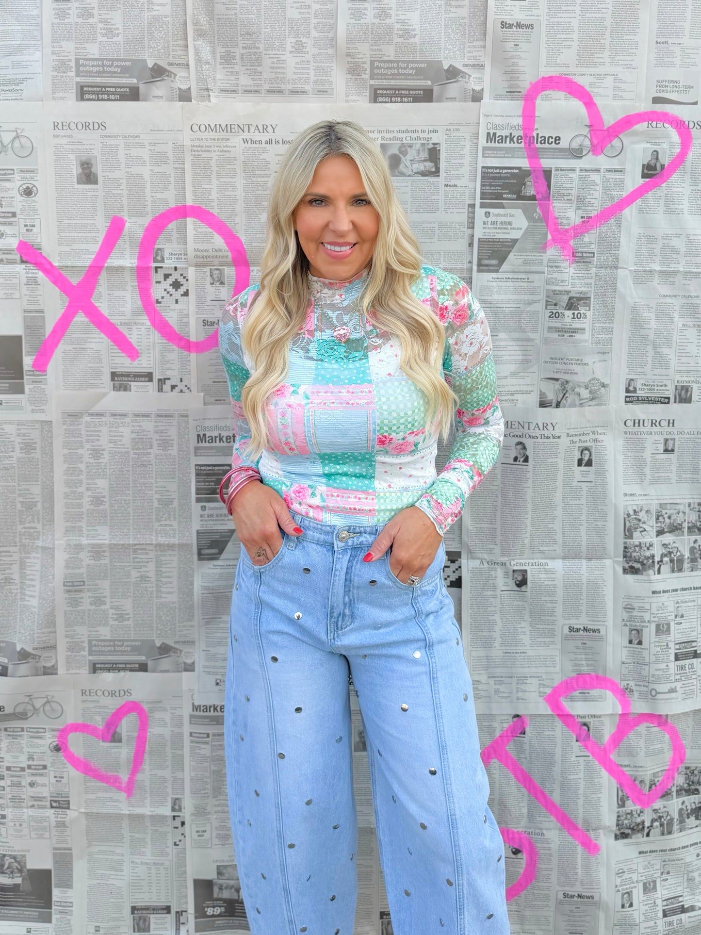 Studded Barrel Jeans