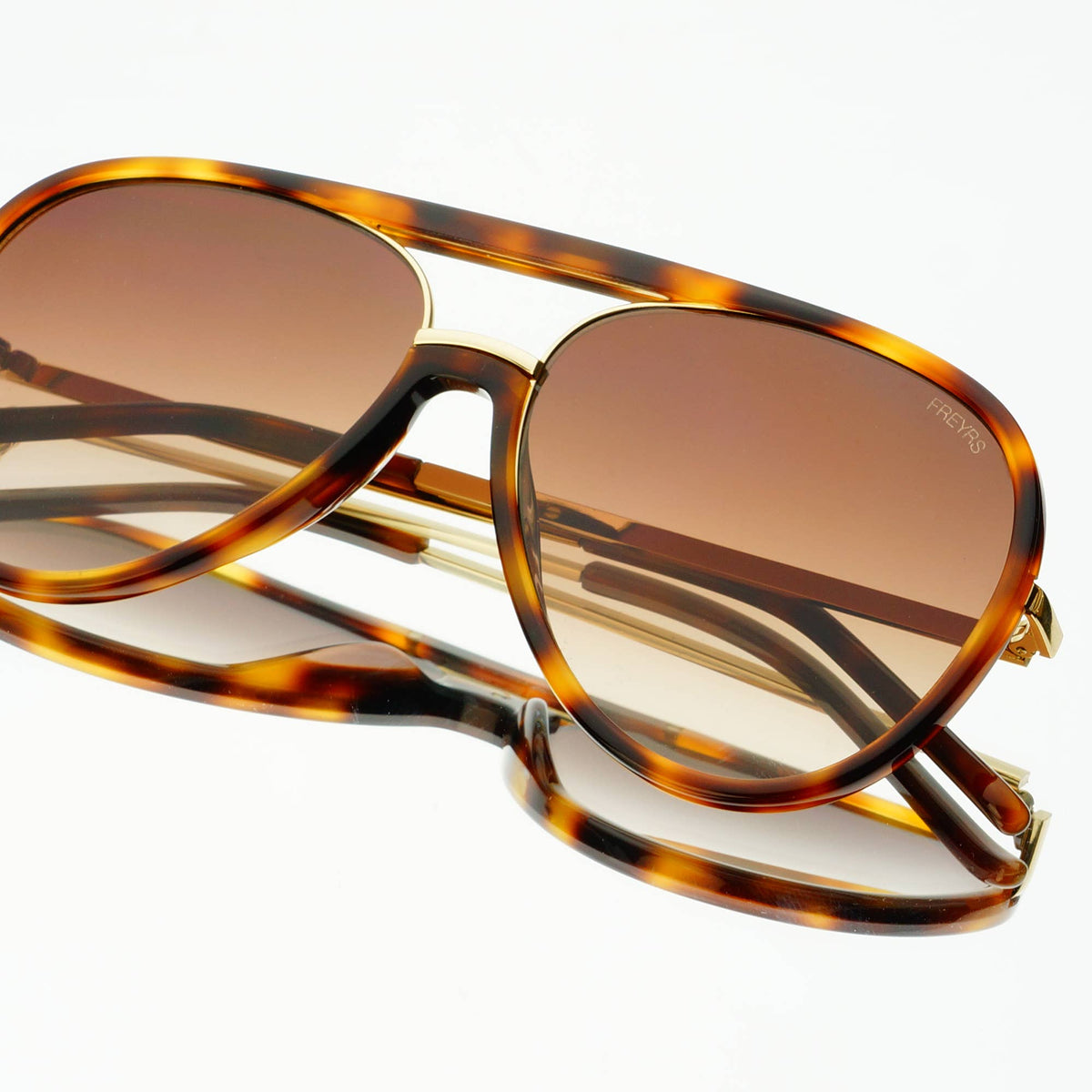 Shay Aviator Sunglasses: Tortoise/Gradient Brown