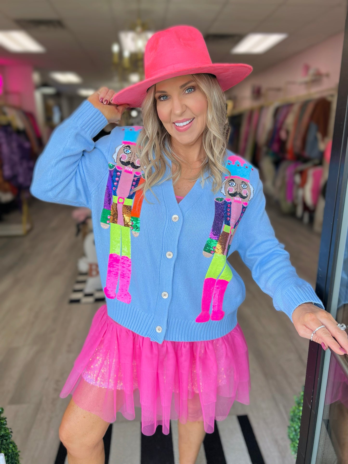 QOS Neon Nutcracker Cardigan