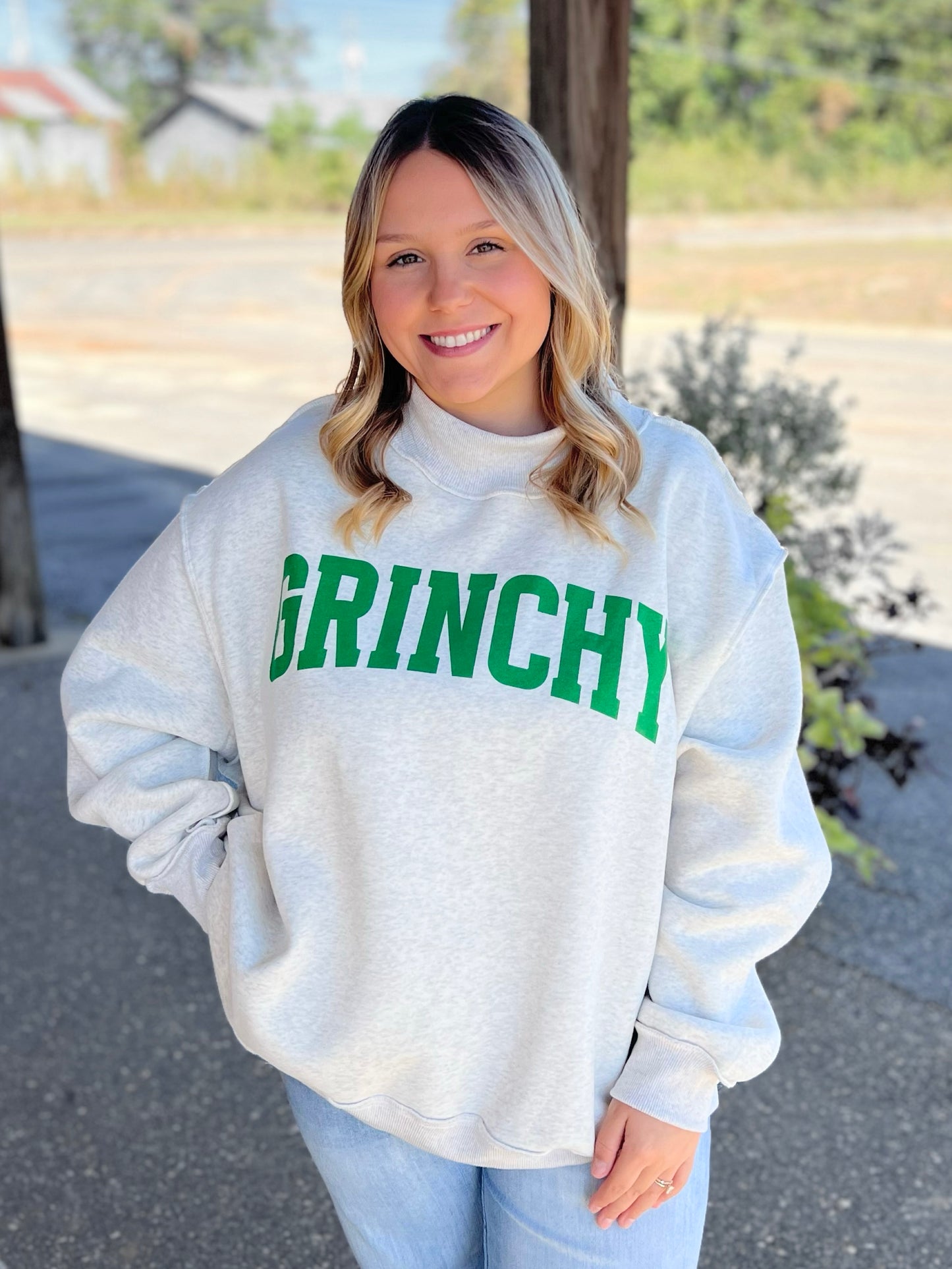 Christmas Reversible Mock Neck Sweatshirt