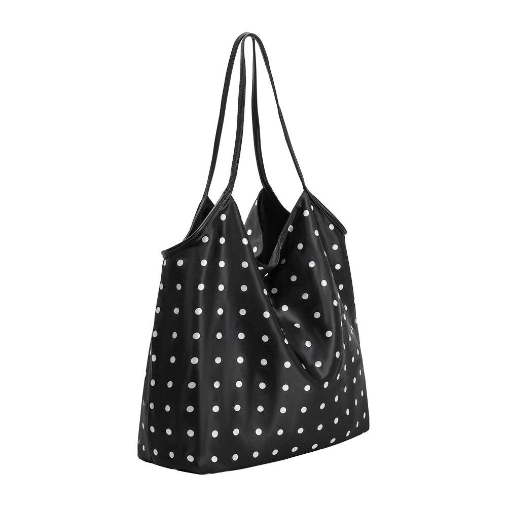 Cathy Black Polka Dot Tote Bag