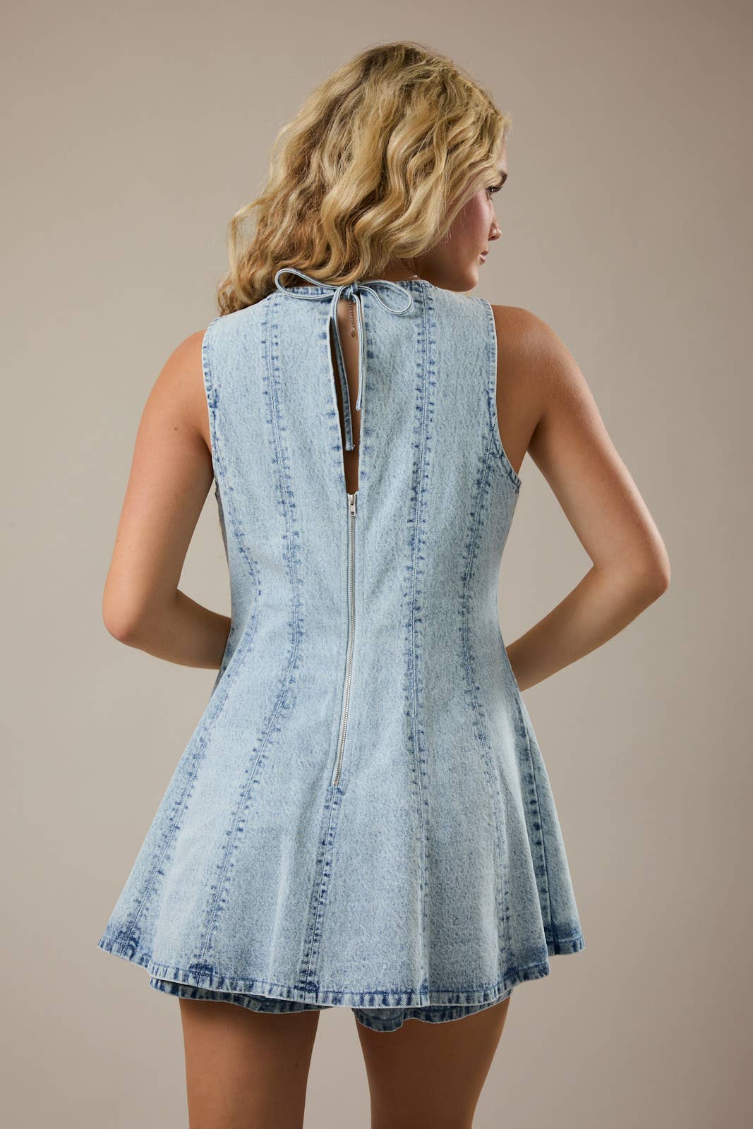 Megan Denim Romper/Dress