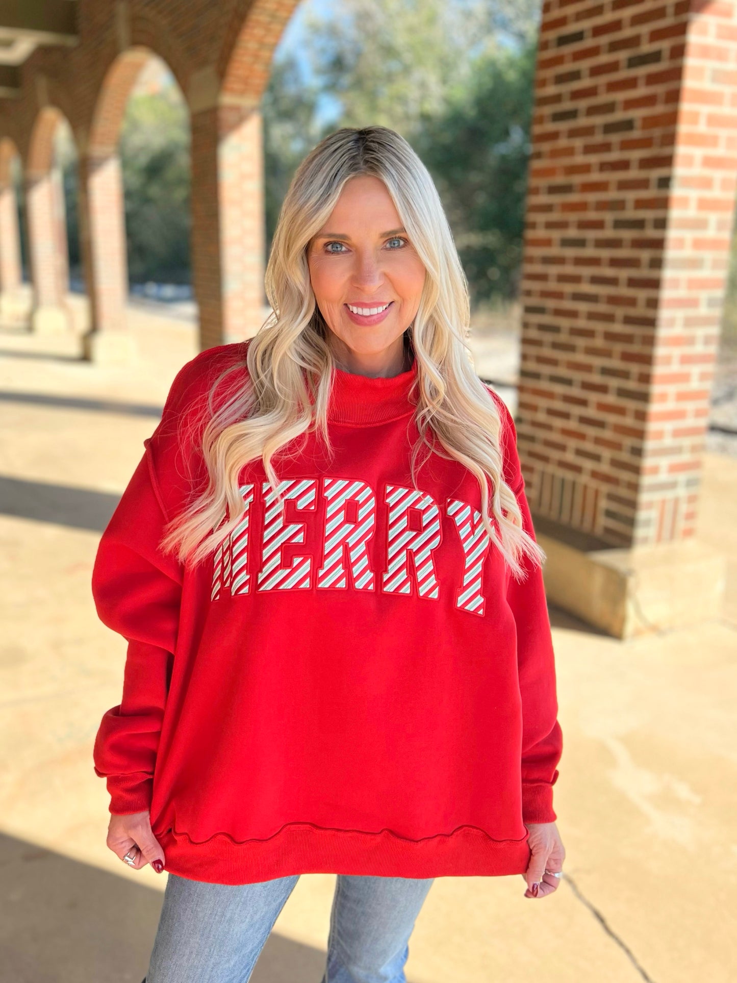 Merry Mock Neck Sweatshirt