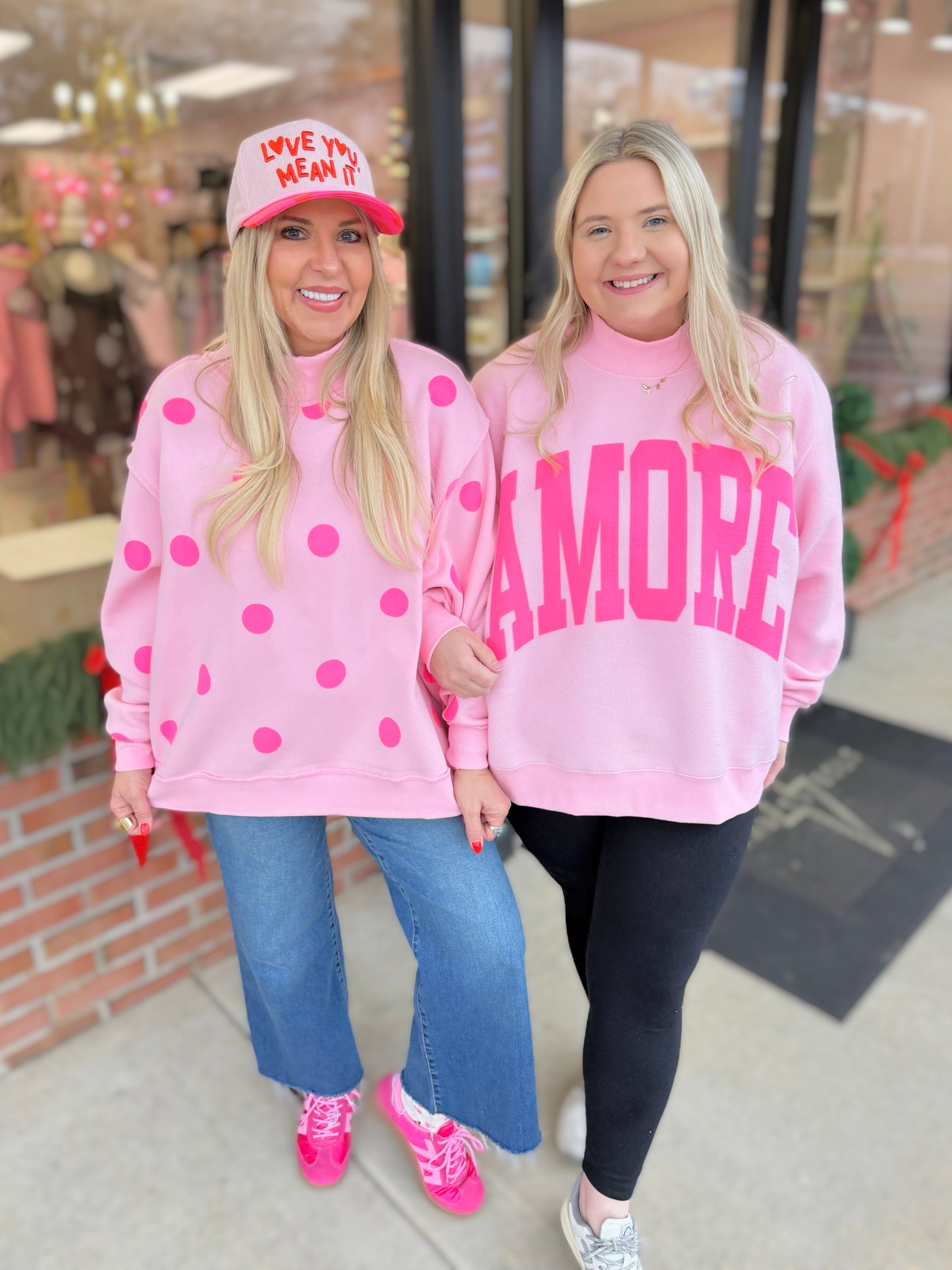 AMORE Two-Sided Mock Neck Sweatshirt