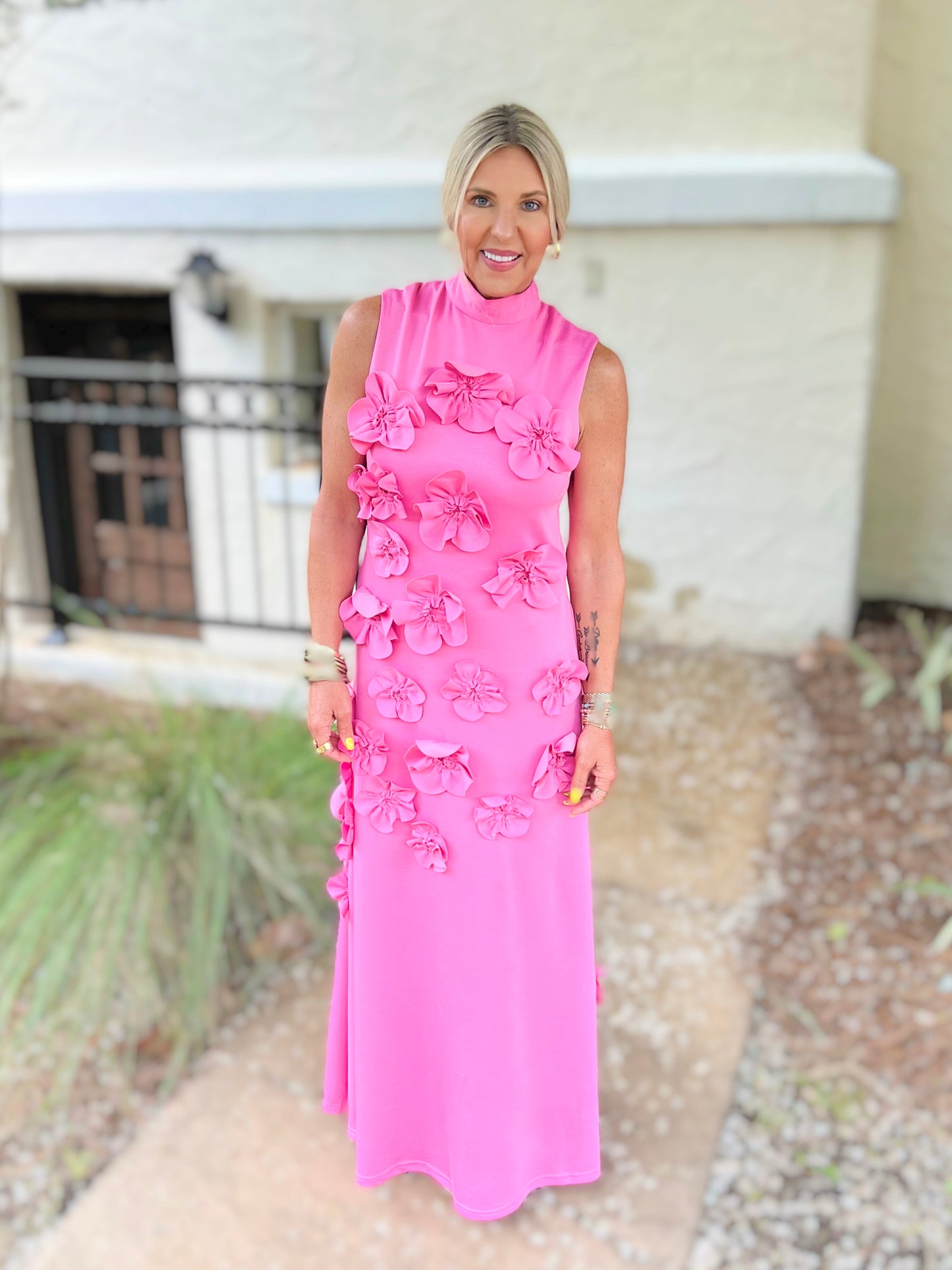 3D Flower Maxi Dress