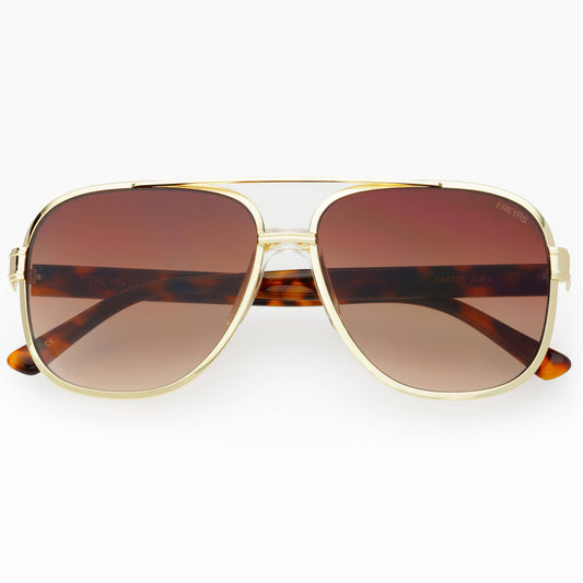 Carter Aviator Sunglasses: Brown