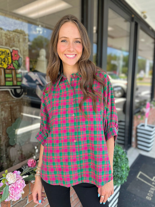 Girly Plaid Top