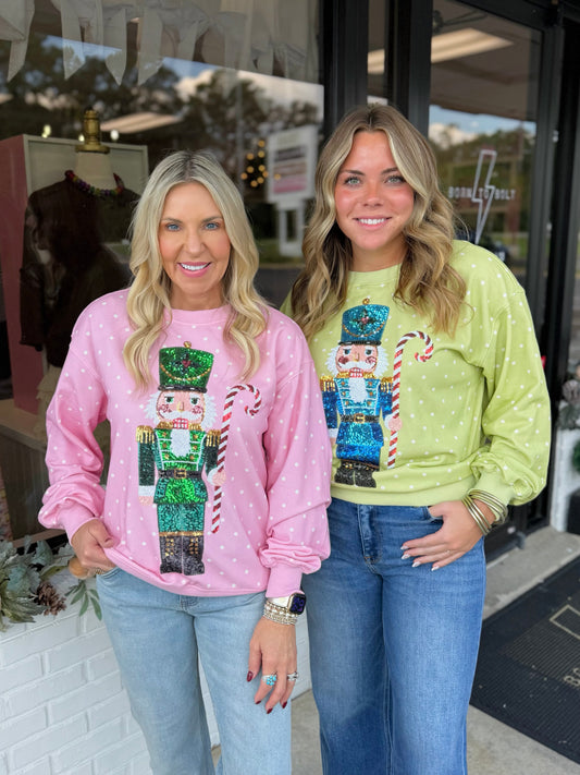Polka Dot Sequin Nutcracker Sweatshirt